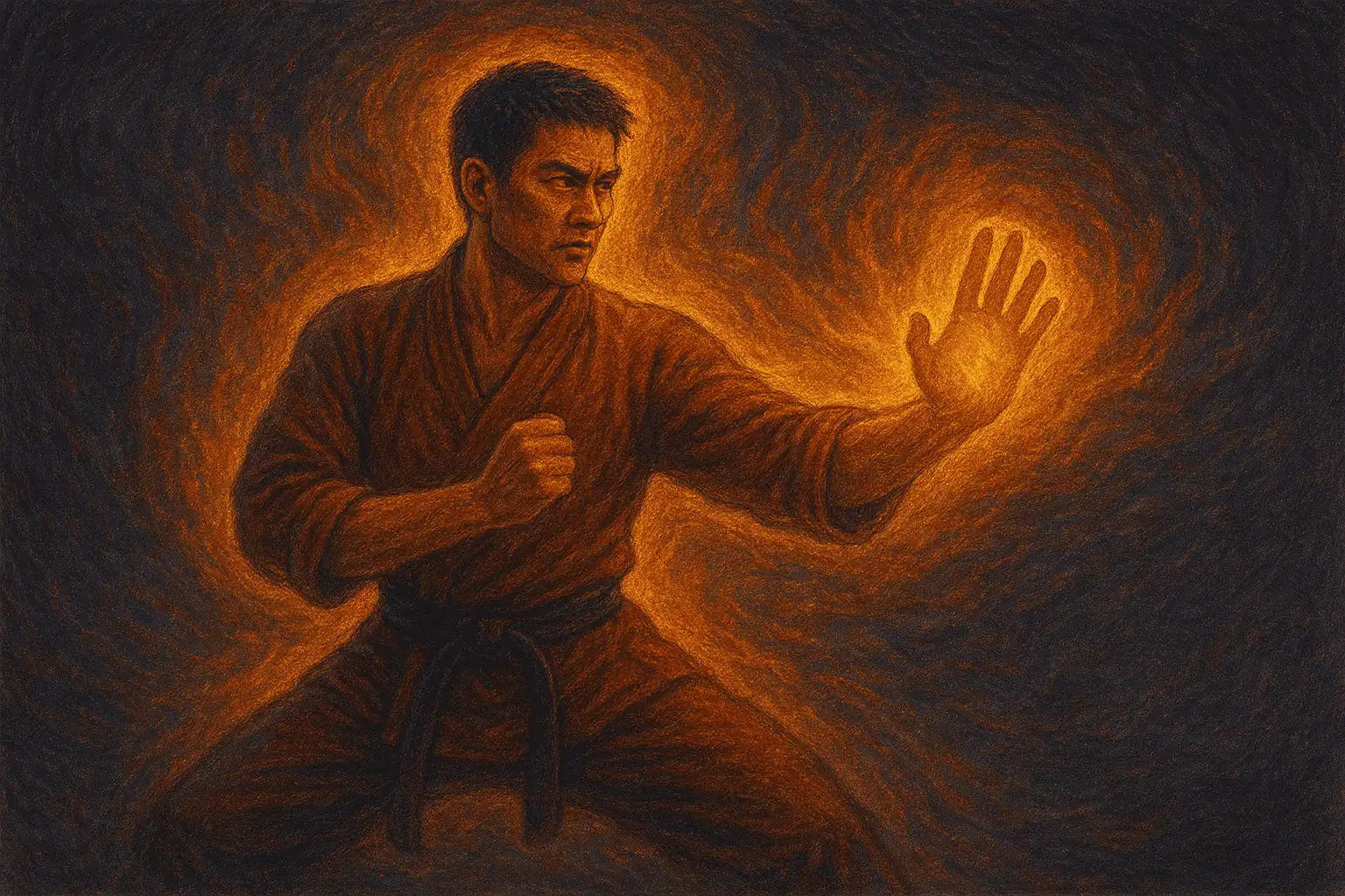 martial-arts-chi-power-energy-projection-combat Martial arts chi power demonstration showing internal energy projection for combat applications